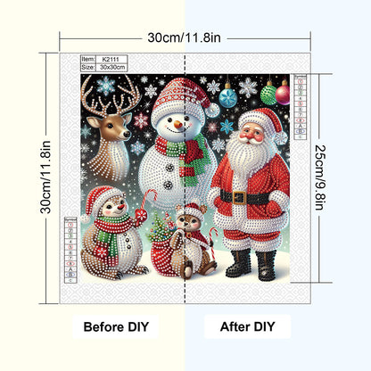 Santa Claus - Partial Special-Shaped Drill Diamond Painting 30*30CM