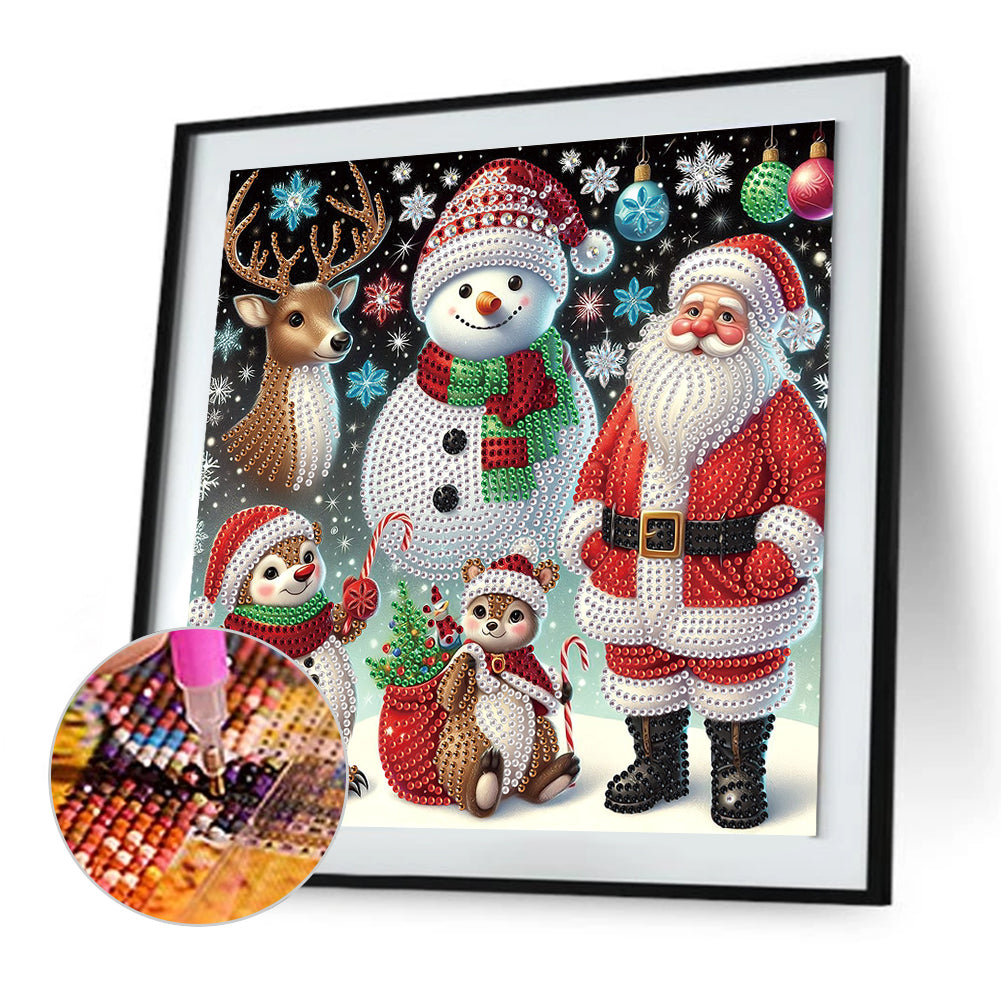 Santa Claus - Partial Special-Shaped Drill Diamond Painting 30*30CM