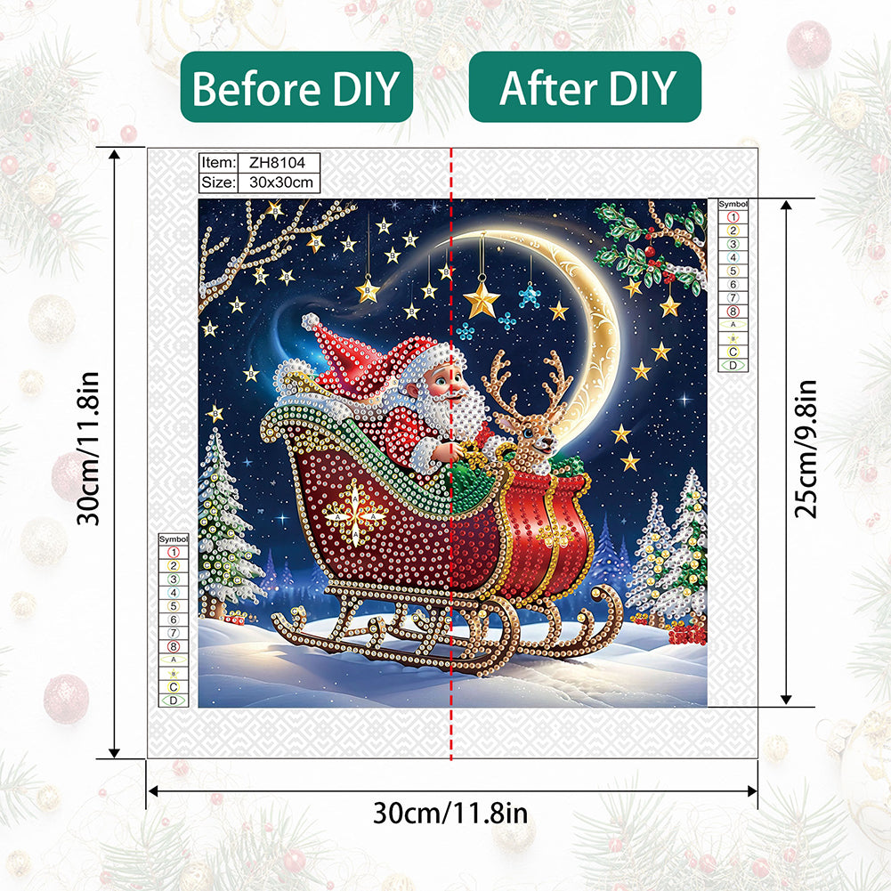 Santa Claus - Partial Special-Shaped Drill Diamond Painting 30*30CM