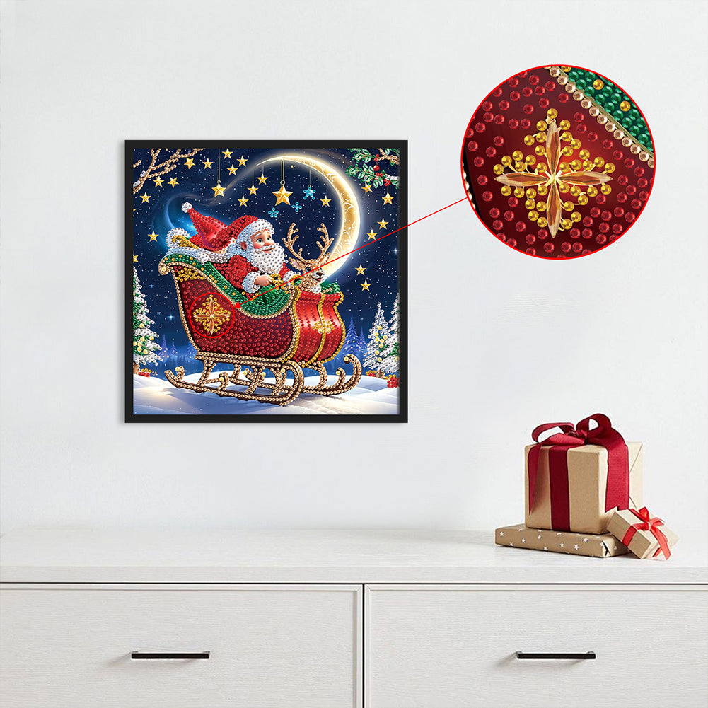 Santa Claus - Partial Special-Shaped Drill Diamond Painting 30*30CM