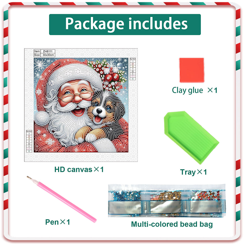 Santa Claus - Partial Special-Shaped Drill Diamond Painting 30*30CM