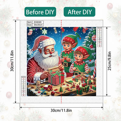 Santa Claus - Partial Special-Shaped Drill Diamond Painting 30*30CM