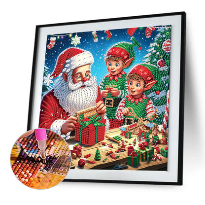 Santa Claus - Partial Special-Shaped Drill Diamond Painting 30*30CM