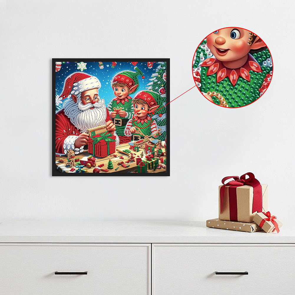 Santa Claus - Partial Special-Shaped Drill Diamond Painting 30*30CM