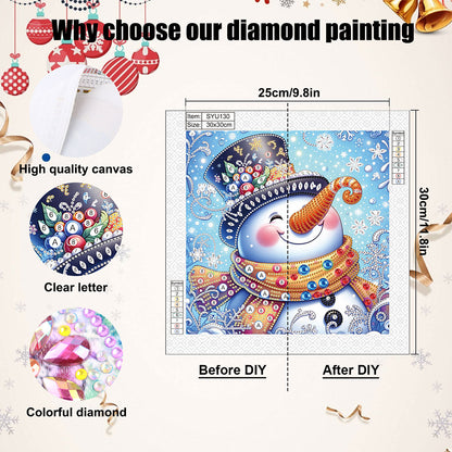 Winter Snowman - Partial Special-Shaped Drill Diamond Painting 30*30CM