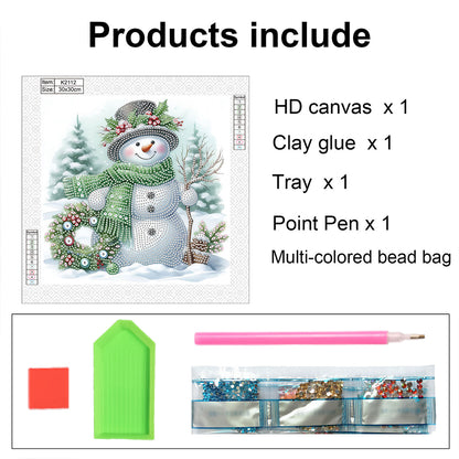 Winter Snowman - Partial Special-Shaped Drill Diamond Painting 30*30CM