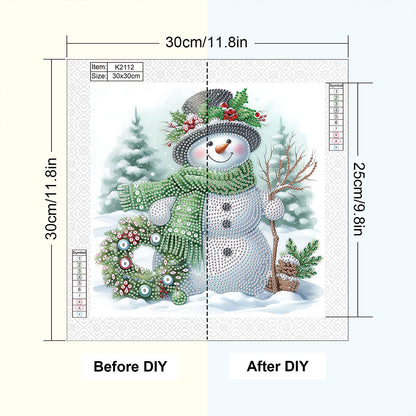 Winter Snowman - Partial Special-Shaped Drill Diamond Painting 30*30CM