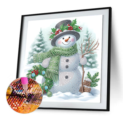 Winter Snowman - Partial Special-Shaped Drill Diamond Painting 30*30CM