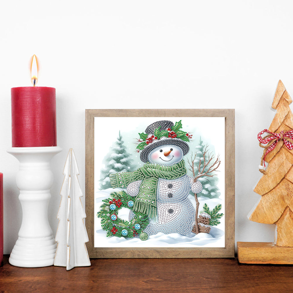 Winter Snowman - Partial Special-Shaped Drill Diamond Painting 30*30CM