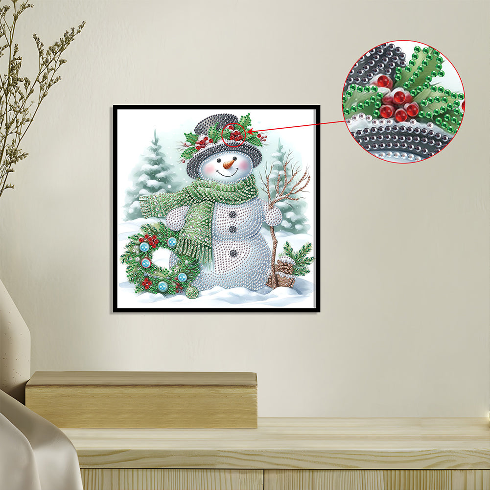 Winter Snowman - Partial Special-Shaped Drill Diamond Painting 30*30CM