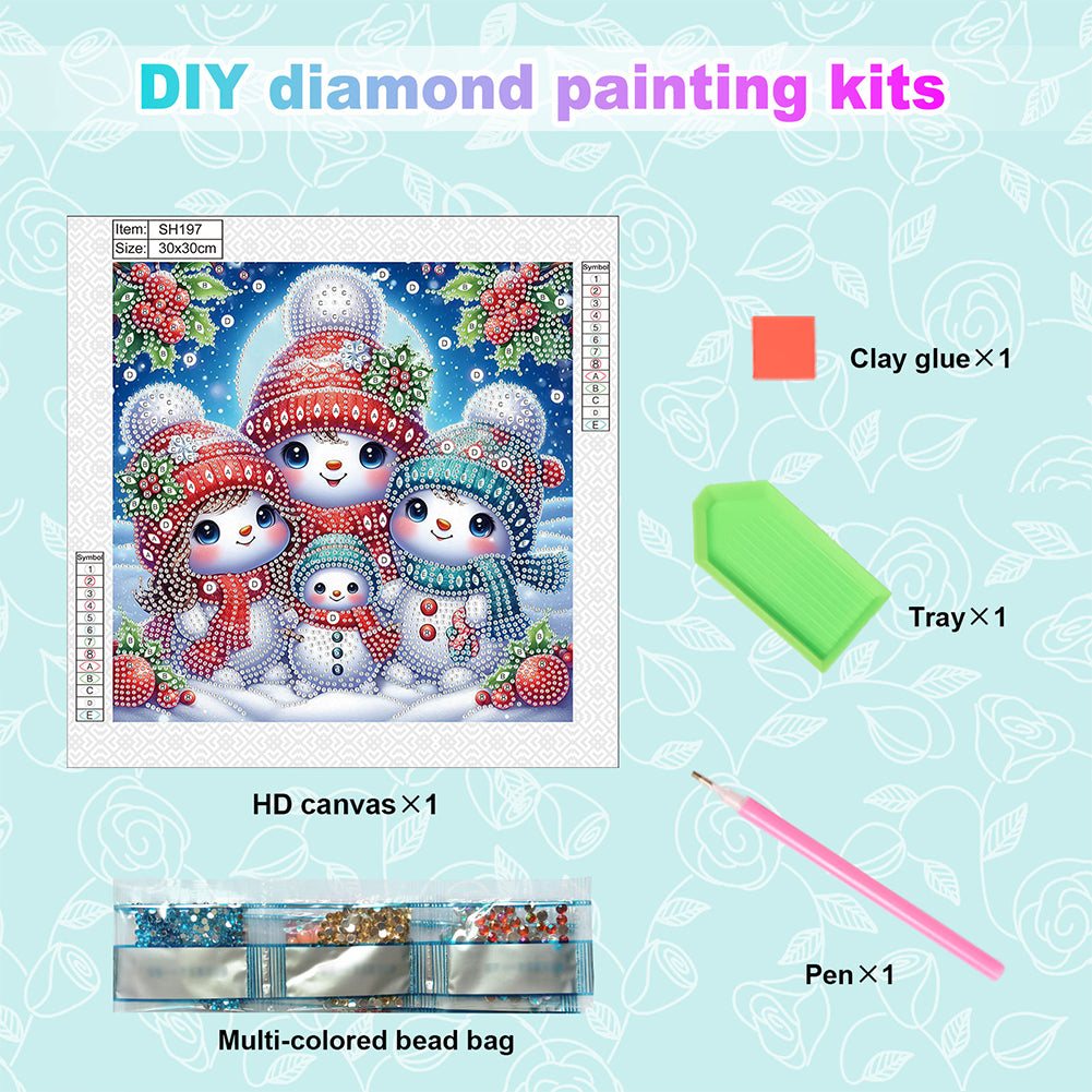 Winter Snowman - Partial Special-Shaped Drill Diamond Painting 30*30CM