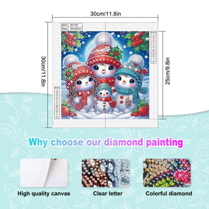 Winter Snowman - Partial Special-Shaped Drill Diamond Painting 30*30CM