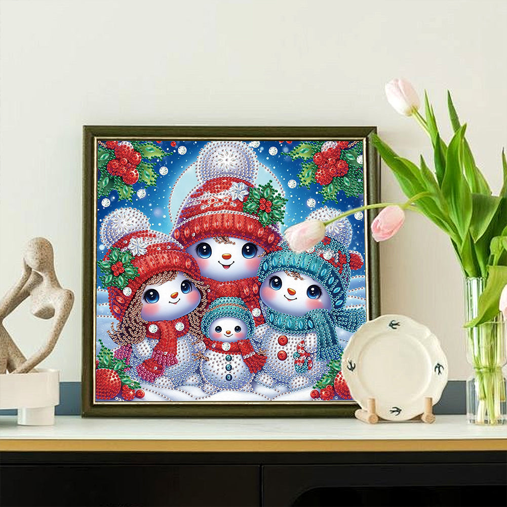 Winter Snowman - Partial Special-Shaped Drill Diamond Painting 30*30CM