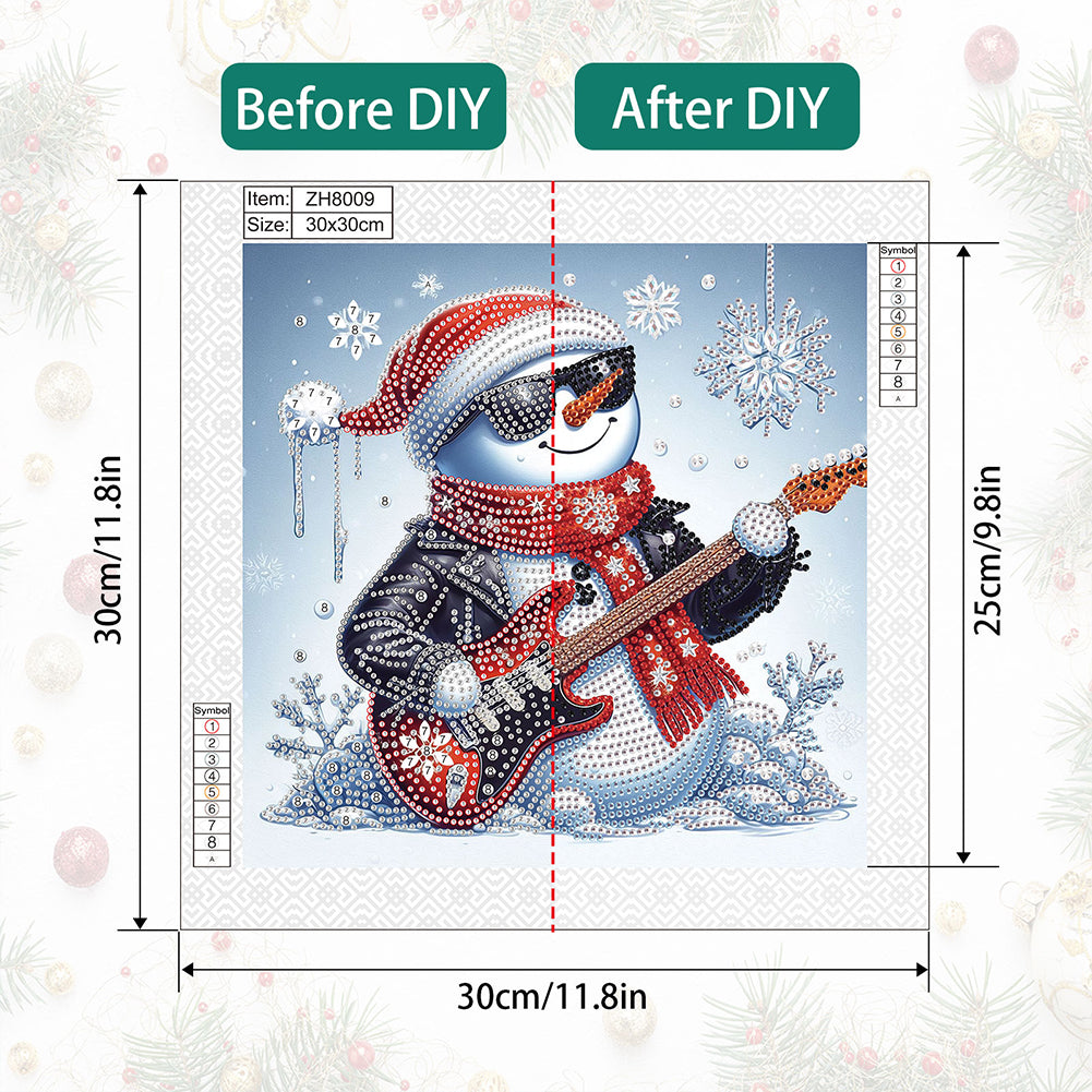 Winter Snowman - Partial Special-Shaped Drill Diamond Painting 30*30CM