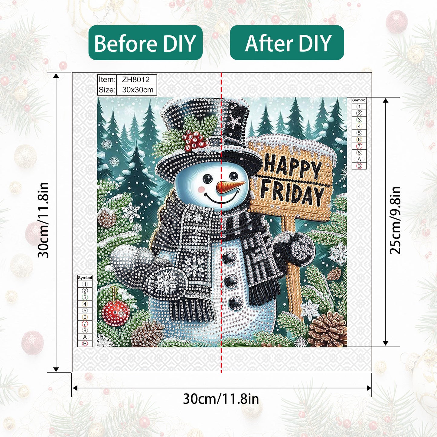 Winter Snowman - Partial Special-Shaped Drill Diamond Painting 30*30CM