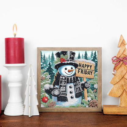 Winter Snowman - Partial Special-Shaped Drill Diamond Painting 30*30CM