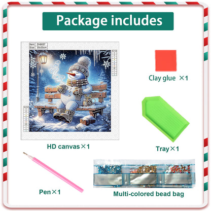 Winter Snowman - Partial Special-Shaped Drill Diamond Painting 30*30CM