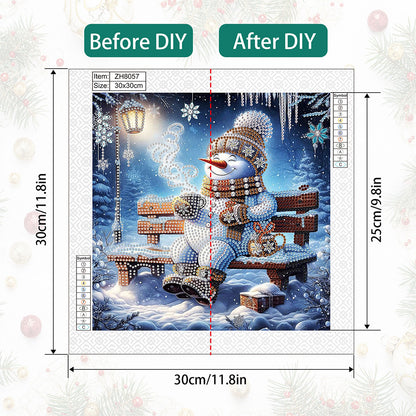 Winter Snowman - Partial Special-Shaped Drill Diamond Painting 30*30CM