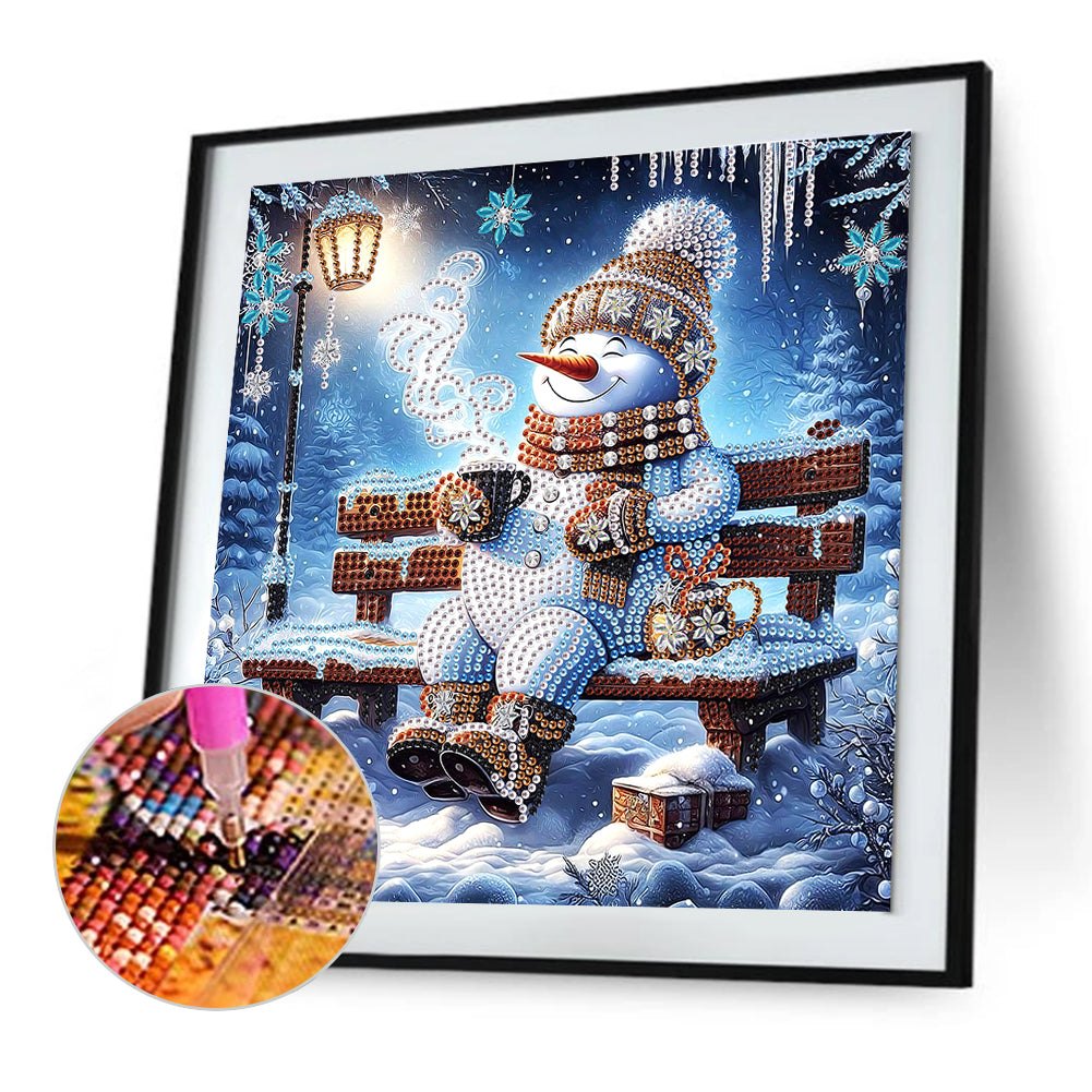 Winter Snowman - Partial Special-Shaped Drill Diamond Painting 30*30CM