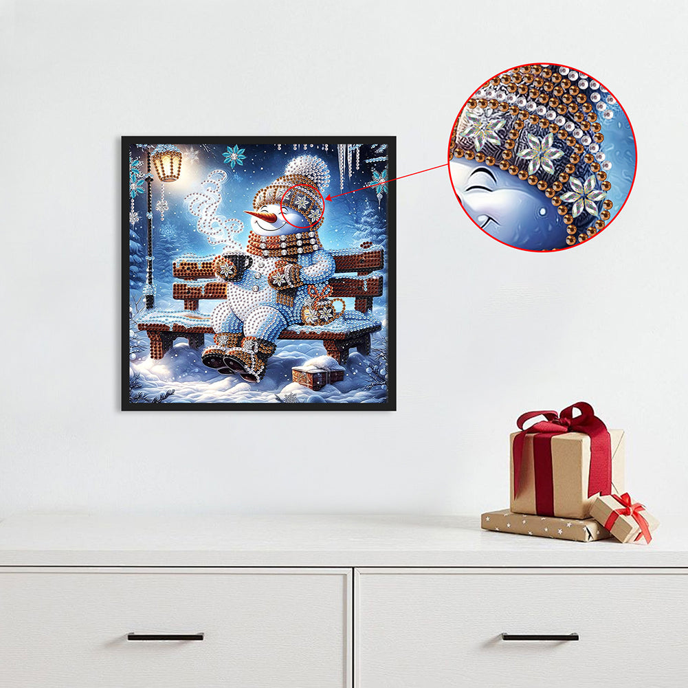 Winter Snowman - Partial Special-Shaped Drill Diamond Painting 30*30CM