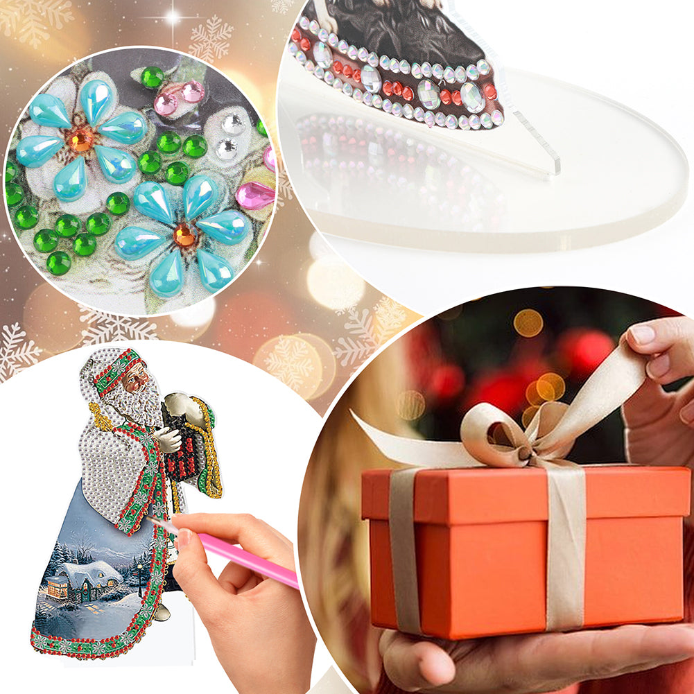 Christmas Santa Claus Diamond Painting Desktop Decors for Home Office Decor