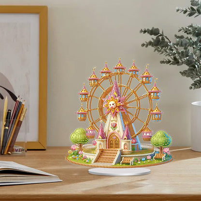 Acrylic Special Shaped Castle Ferris Wheel Desktop Diamond Painting Ornament Kit