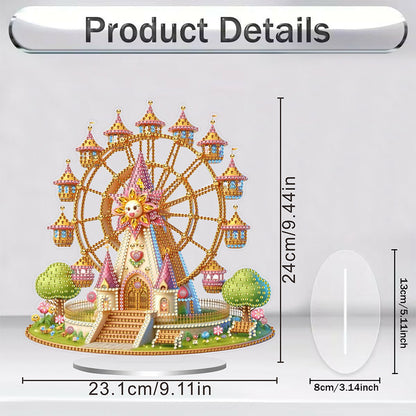 Acrylic Special Shaped Castle Ferris Wheel Desktop Diamond Painting Ornament Kit