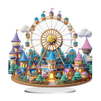 Acrylic Special Shaped Castle Ferris Wheel Desktop Diamond Painting Ornament Kit