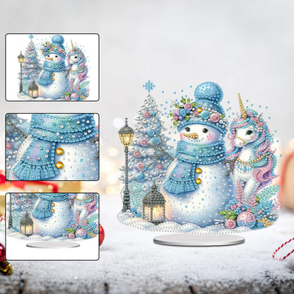 Acrylic Special Shaped Cute Snowman Table Top DIY Diamond Painting Ornament Kits