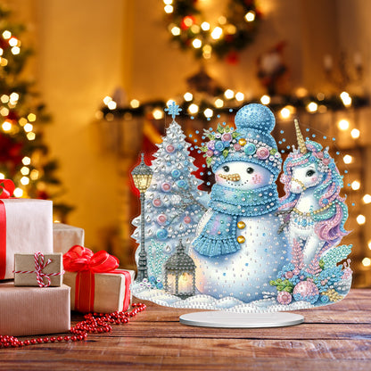 Acrylic Special Shaped Cute Snowman Table Top DIY Diamond Painting Ornament Kits