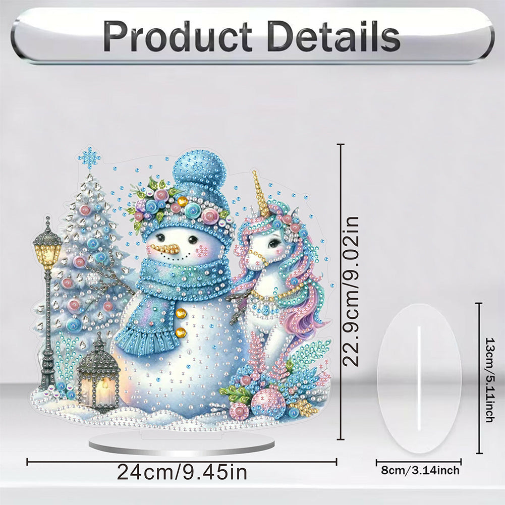 Acrylic Special Shaped Cute Snowman Table Top DIY Diamond Painting Ornament Kits