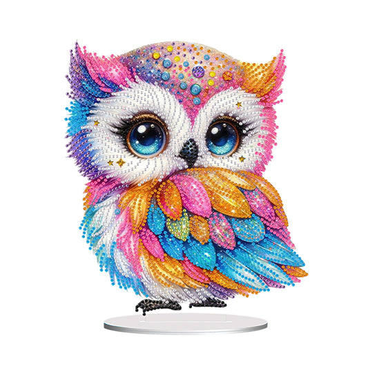 Acrylic Special Shaped Cute Owl Table Top 5D DIY Diamond Painting Ornament Kits