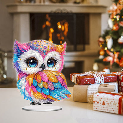 Acrylic Special Shaped Cute Owl Table Top 5D DIY Diamond Painting Ornament Kits