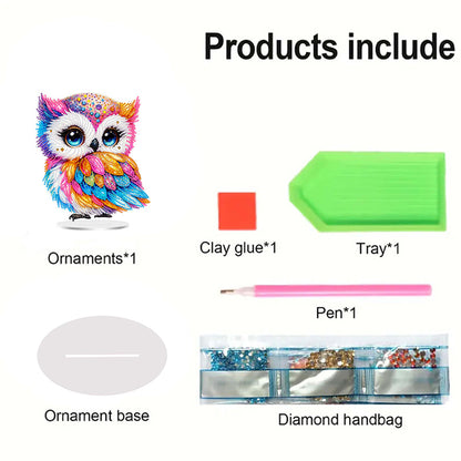 Acrylic Special Shaped Cute Owl Table Top 5D DIY Diamond Painting Ornament Kits