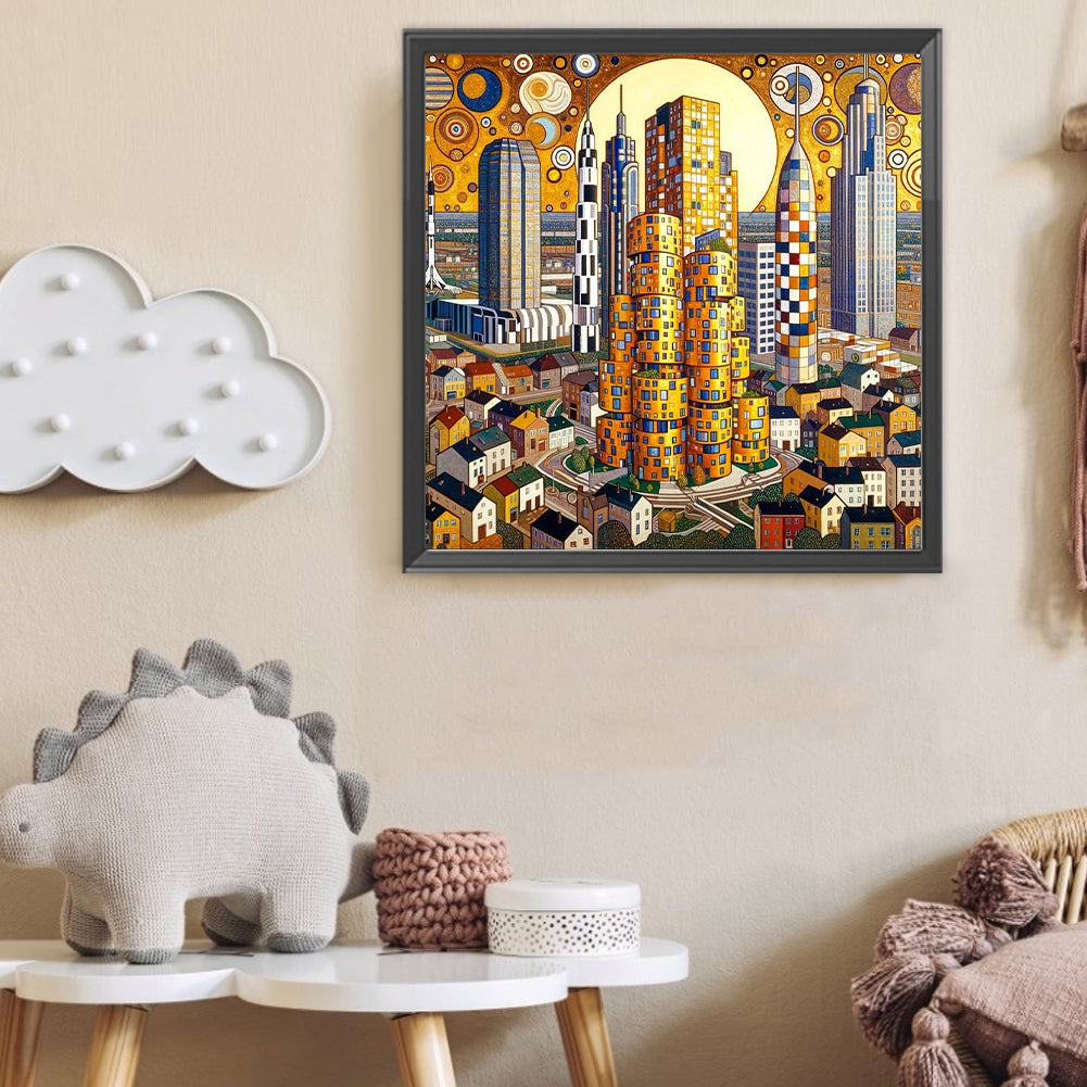 High-Rise Buildings - Full Round Drill Diamond Painting 40*40CM