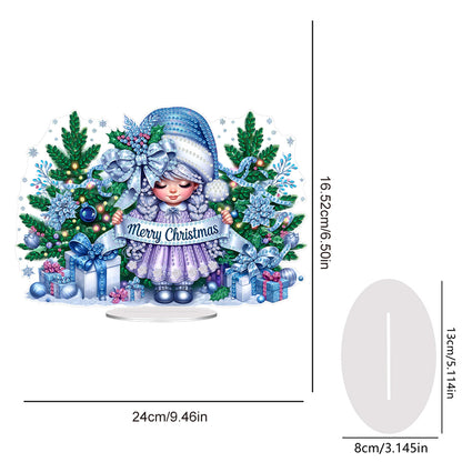 Acrylic Special Shape Merry Christmas Girl DIY Diamond Painting Desktop Ornament
