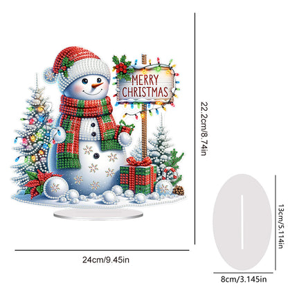 Acrylic Special Shape Christmas Snowman DIY Diamond Painting Desktop Ornaments