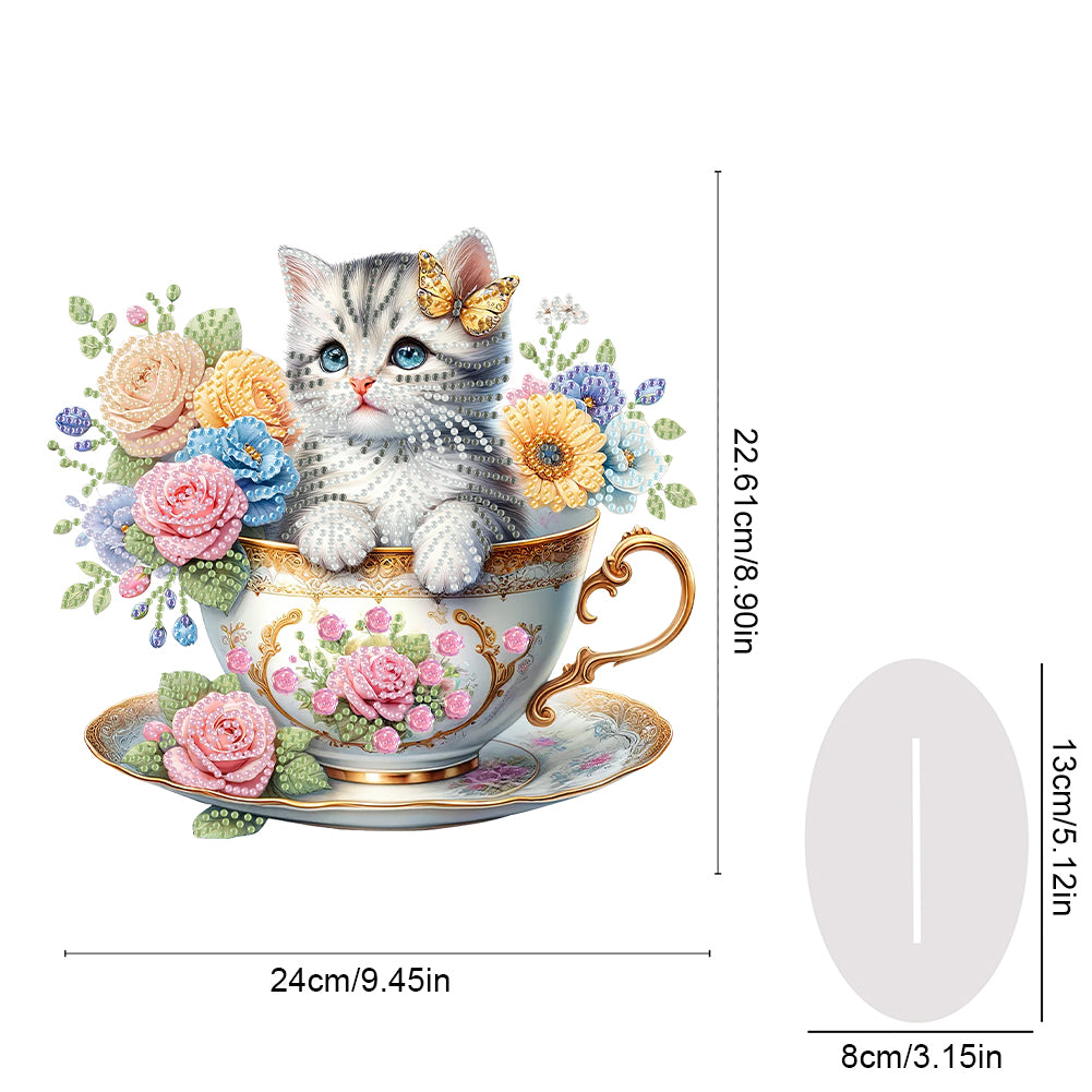 Acrylic Special Shape Cat 5D DIY Diamond Painting Art Tabletop Decorations