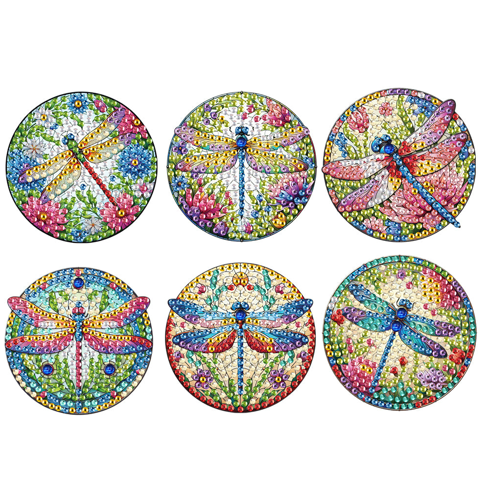 6Pcs Acrylic Dragonfly Diamond Art Fridge Magnet for Car Mailbox Decor