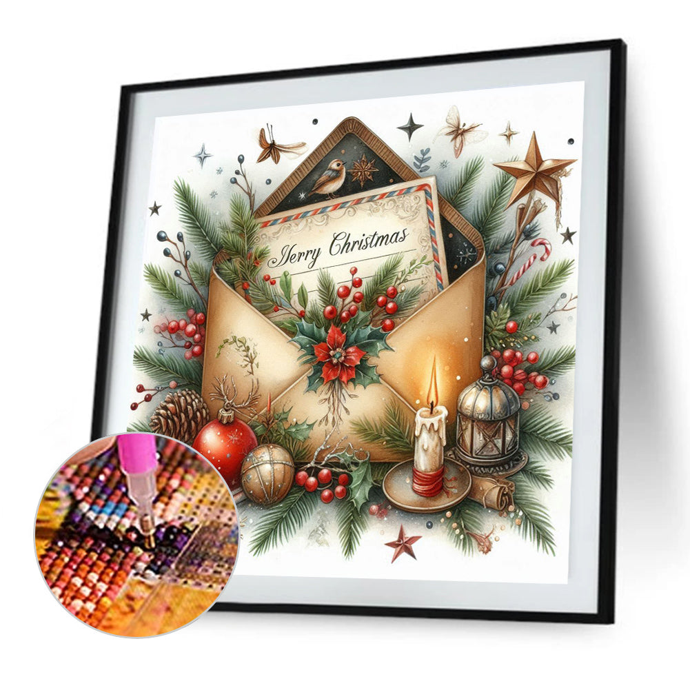 Christmas Letter - Full AB Round Drill Diamond Painting 40*40CM