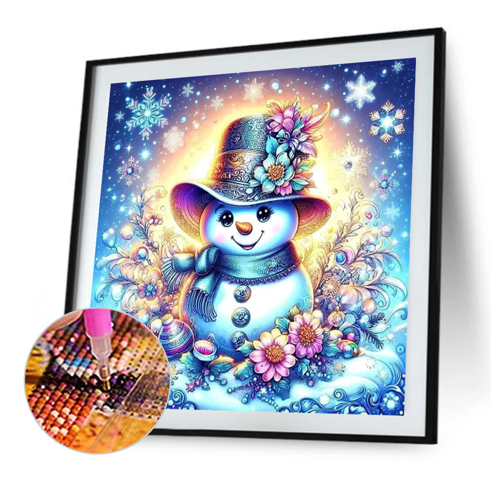 Cute Little Snowman - Full AB Round Drill Diamond Painting 40*40CM