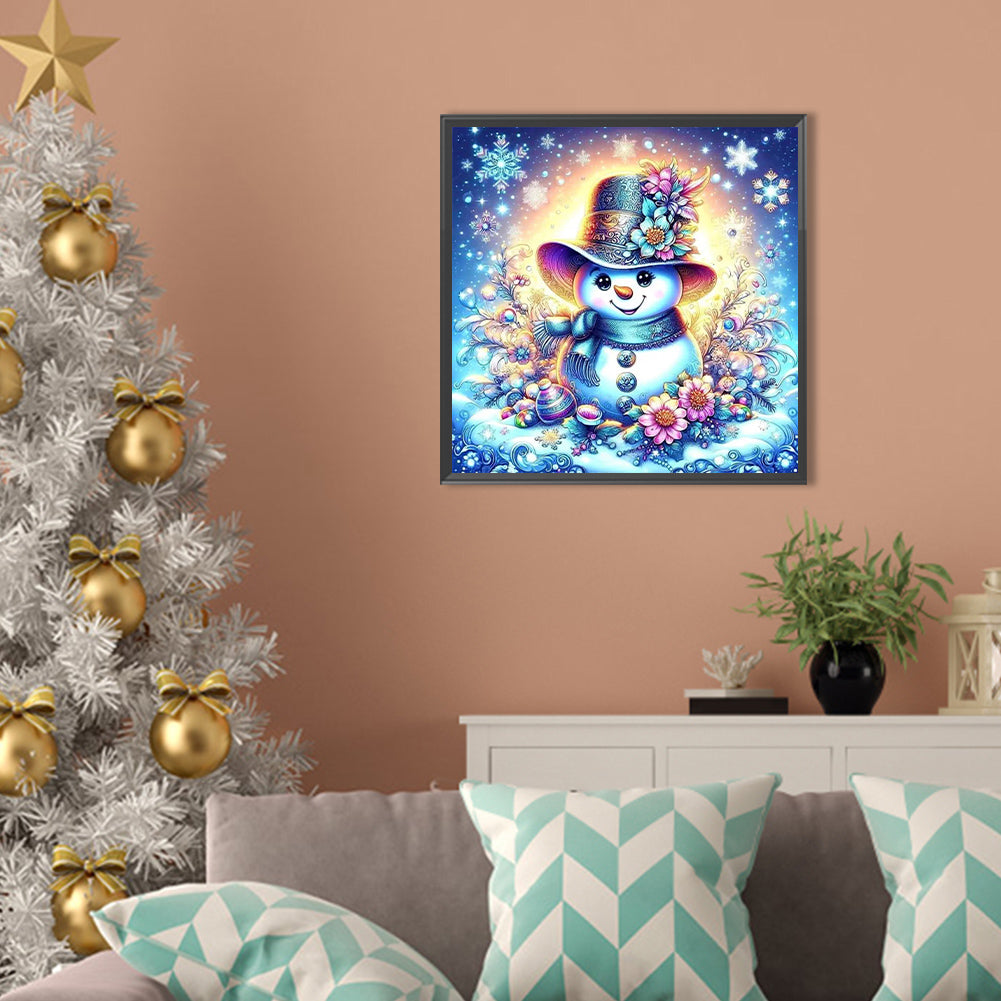 Cute Little Snowman - Full AB Round Drill Diamond Painting 40*40CM