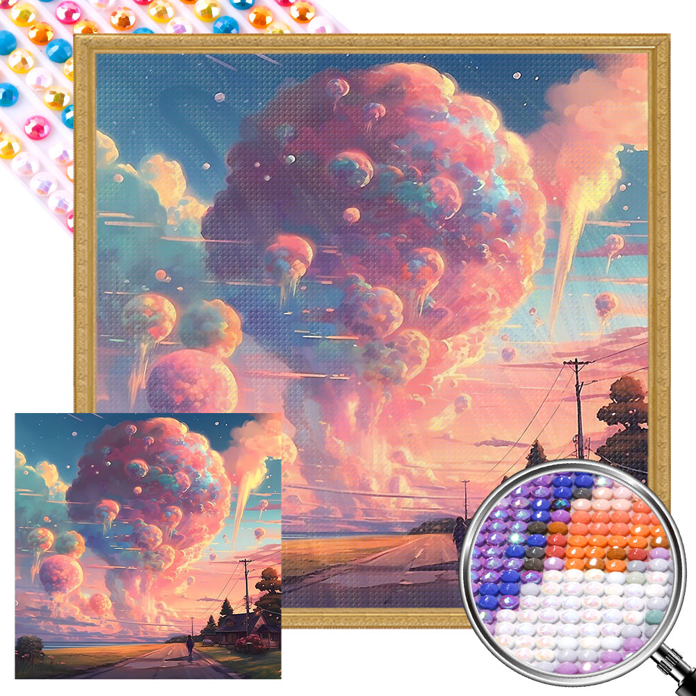 Pink Clouds - Full AB Round Drill Diamond Painting 40*40CM