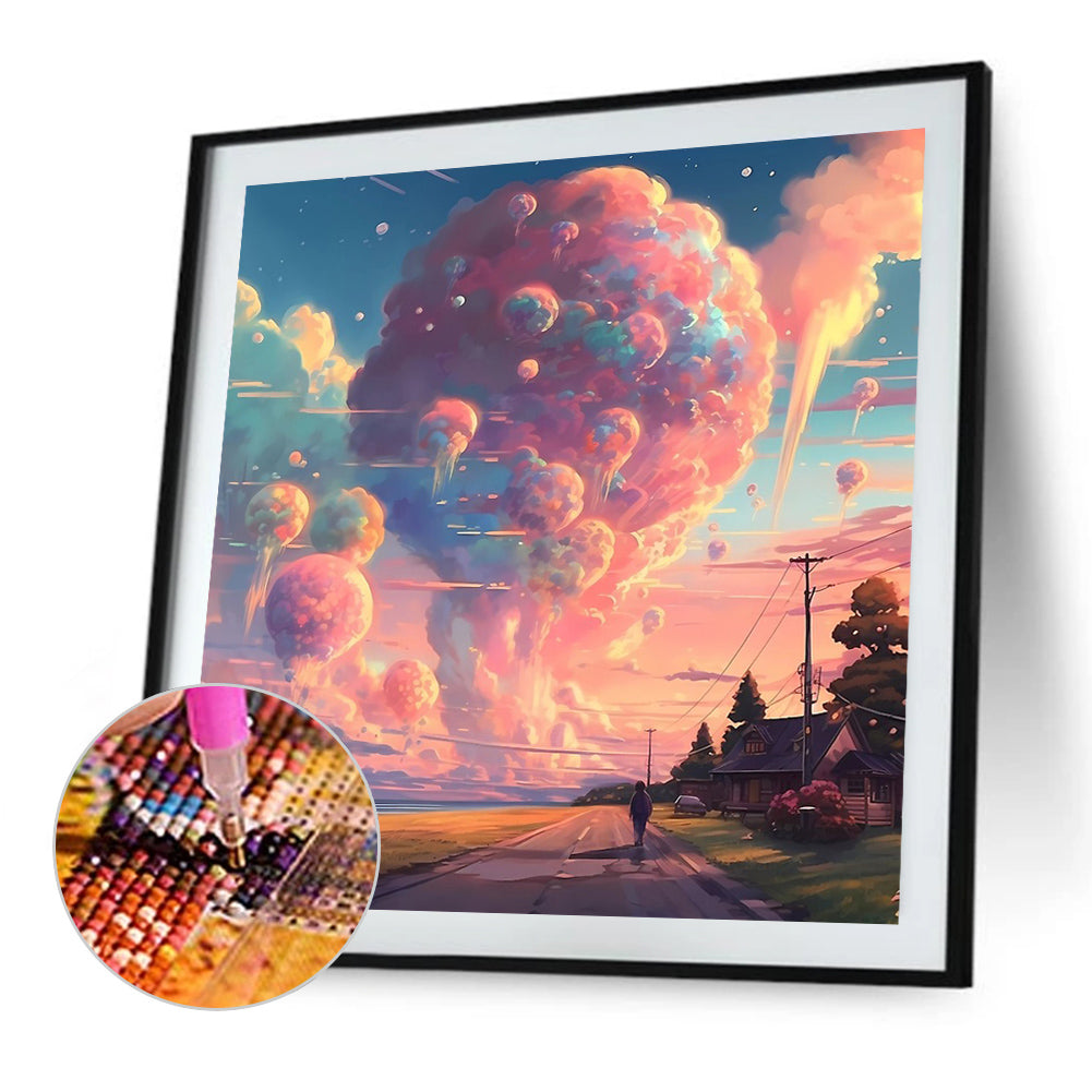 Pink Clouds - Full AB Round Drill Diamond Painting 40*40CM