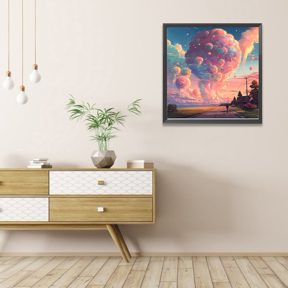 Pink Clouds - Full AB Round Drill Diamond Painting 40*40CM