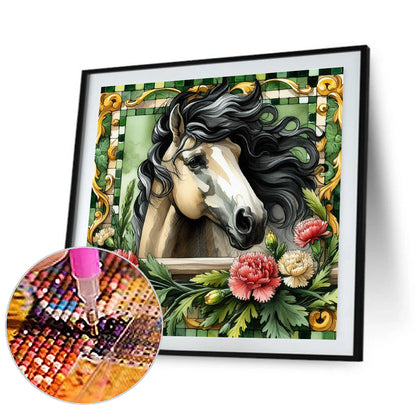 Carnation Horse - Full Round Drill Diamond Painting 30*30CM