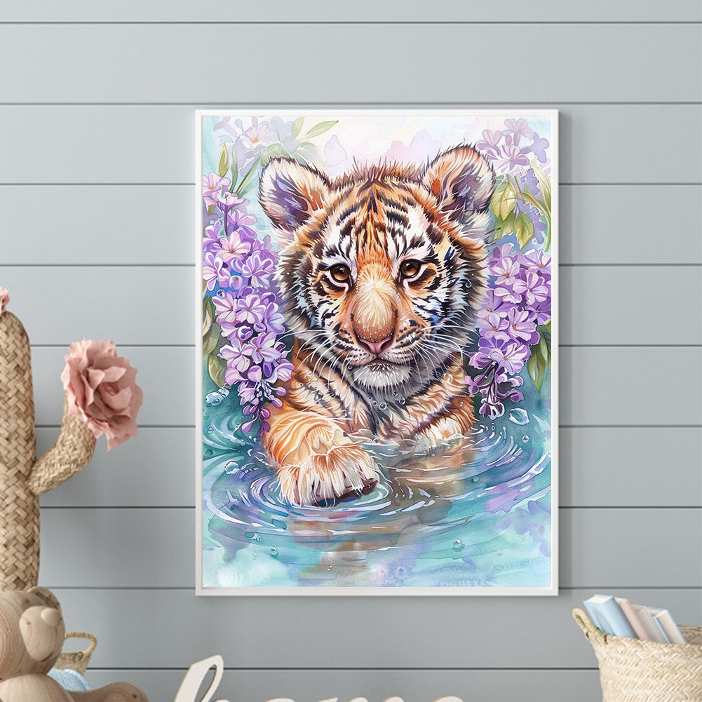 Tiger Cub - Full Round Drill Diamond Painting 30*40CM