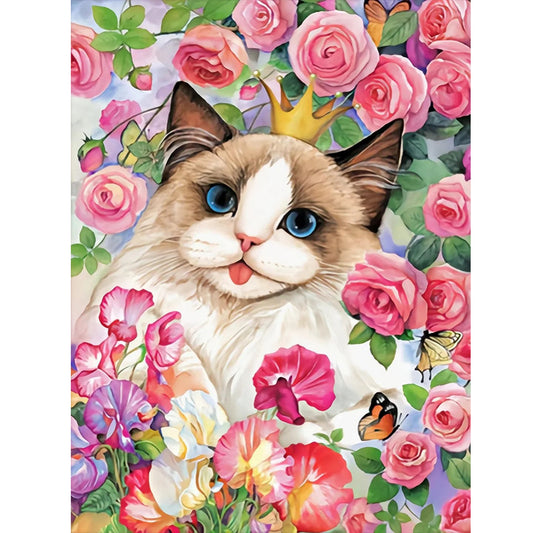 Rose Ragdoll Cat - Full Round Drill Diamond Painting 30*40CM