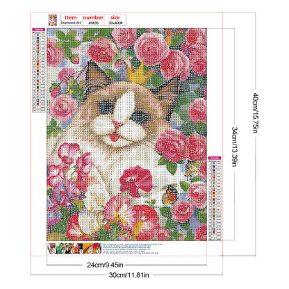 Rose Ragdoll Cat - Full Round Drill Diamond Painting 30*40CM