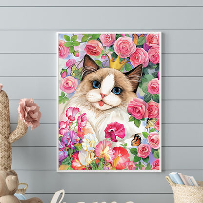 Rose Ragdoll Cat - Full Round Drill Diamond Painting 30*40CM